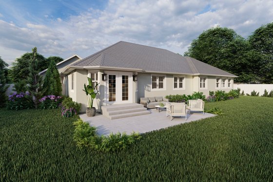 Exterior - Rear Elevation 2 for Ranch House Plan #1060-185 - 3 bed, 2 bath
