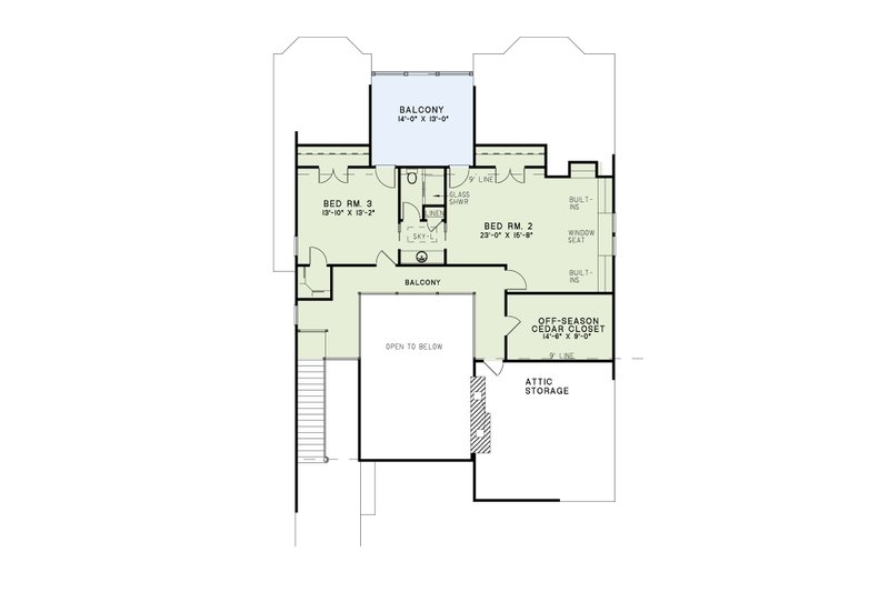 Home Plan - Floor Plan - Upper Floor for European House Plan #17-202 - 3 bed, 2.5 bath