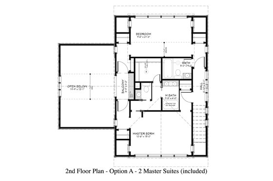 Floor Plan - Upper Floor for Country House Plan #917-13 - 2 bed, 3 bath