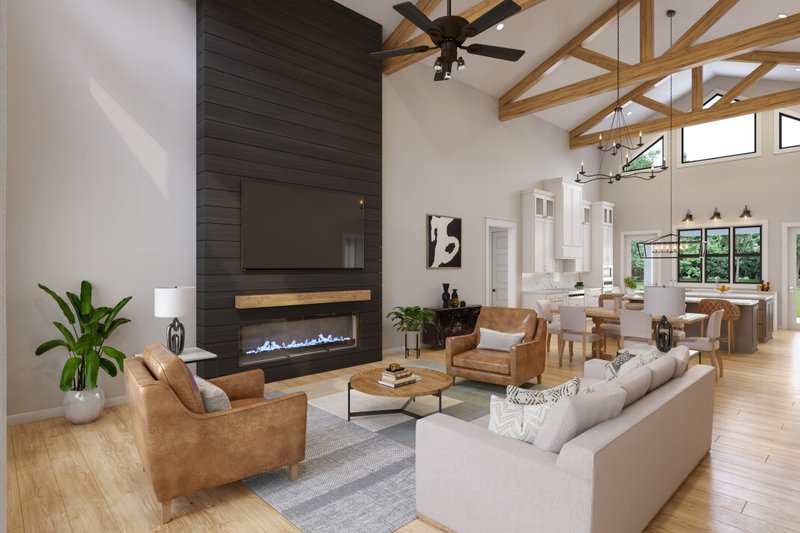 Home Plan - Interior - Family Room for Farmhouse House Plan #1074-119 - 4 bed, 3 bath