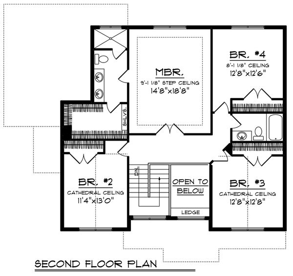 Dream House Plan - Craftsman Floor Plan - Upper Floor Plan #70-1218