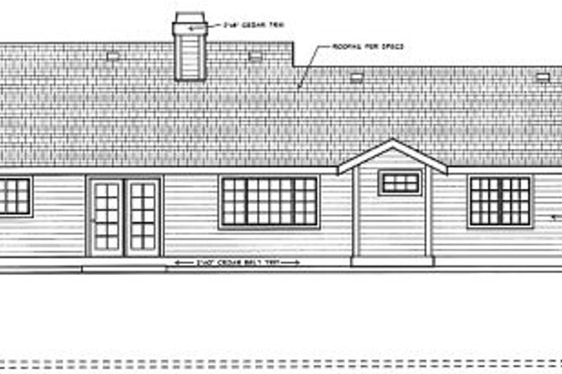 House Blueprint - Exterior - Rear Elevation for Traditional House Plan #91-108 - 3 bed, 2 bath