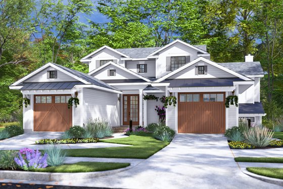Exterior - Front Elevation 3 for Colonial House Plan #120-288 - 6 bed, 6 bath