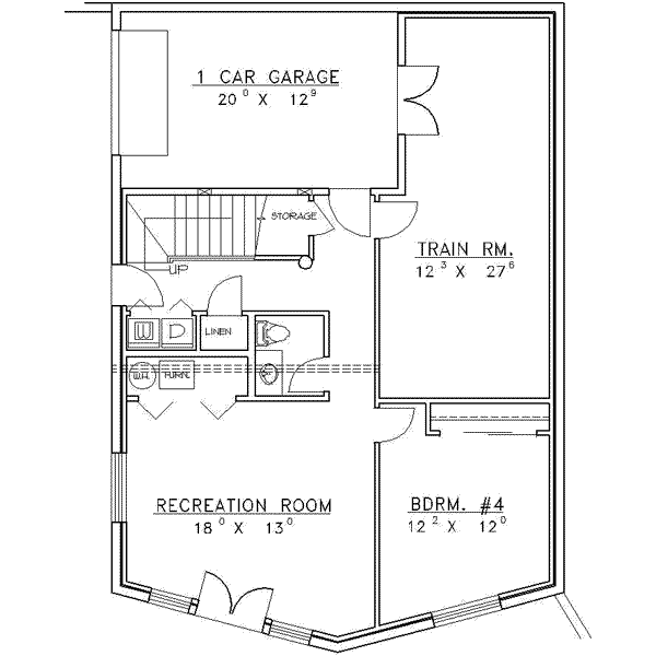 Home Plan - Log Floor Plan - Lower Floor Plan #117-398