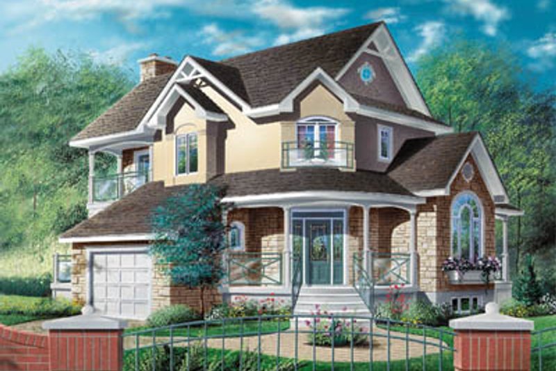 European Style House Plan - 3 Beds 2.5 Baths 2077 Sq/Ft Plan #23-291