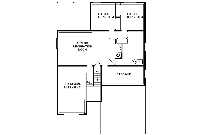 Home Plan - Floor Plan - Lower Floor for Contemporary House Plan #18-305 - 3 bed, 2 bath