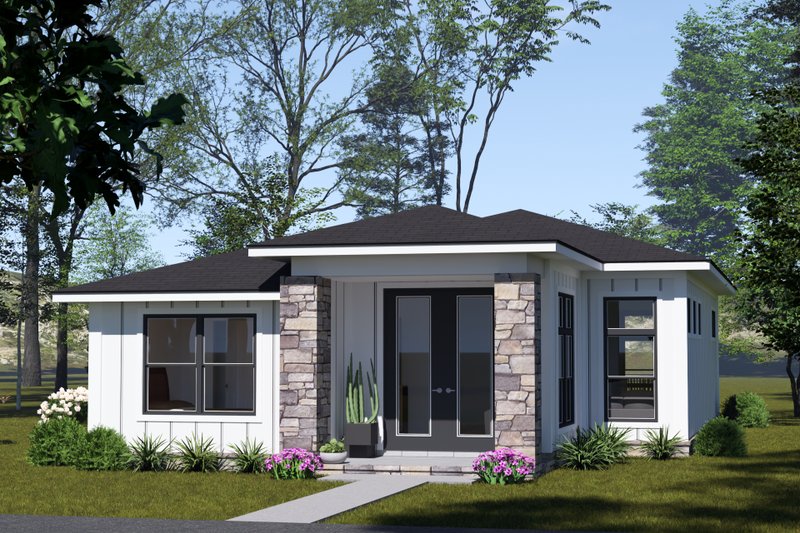 House Blueprint - Modern Exterior - Front Elevation Plan #513-2349