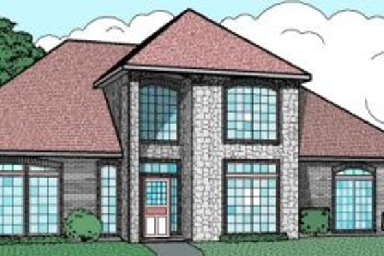 Exterior - Front Elevation for Traditional House Plan #65-390 - 3 bed, 3 bath