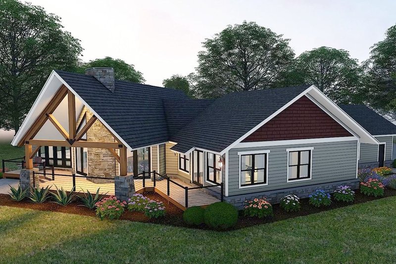 House Design - Exterior - Rear Elevation 2 for Country House Plan #932-1275 - 3 bed, 2 bath
