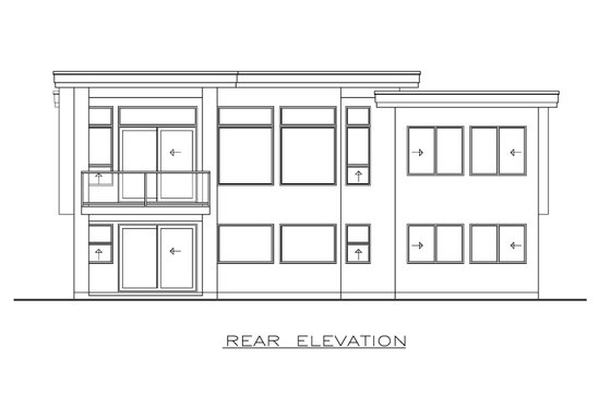 Exterior - Rear Elevation for Modern House Plan #1100-20 - 2 bed, 1.5 bath