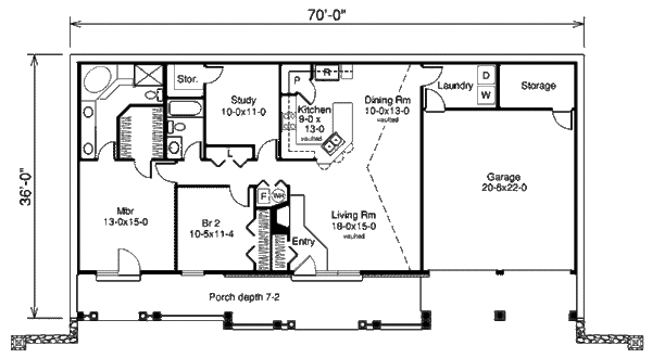 Farmhouse Floor Plan - Main Floor Plan #57-366