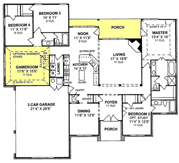 House Design - Traditional Floor Plan - Main Floor Plan #20-345