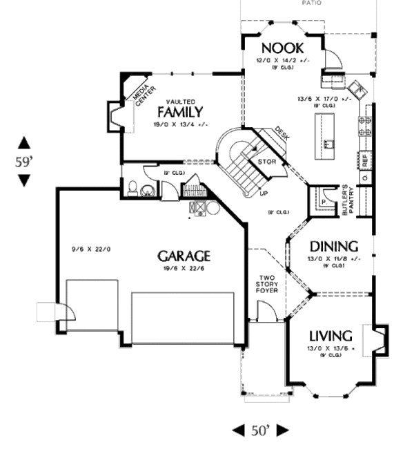 Architectural House Design - European Floor Plan - Main Floor Plan #48-442