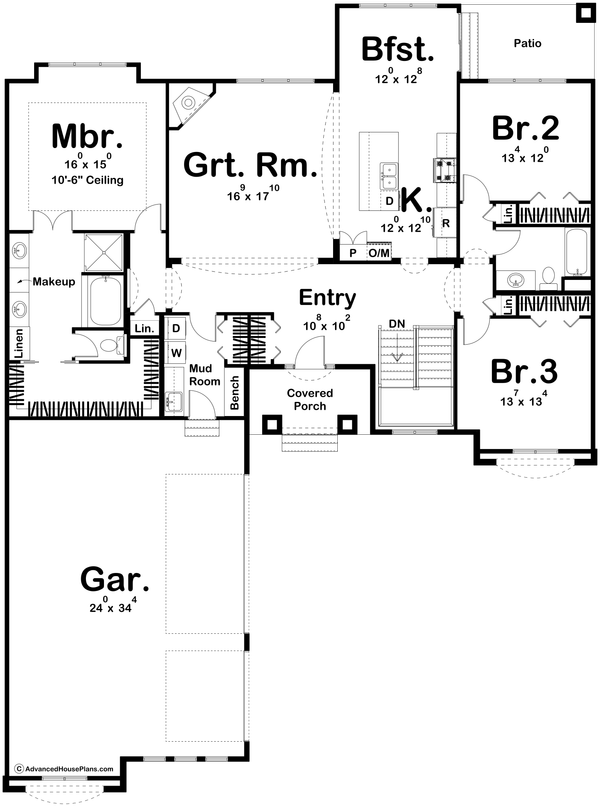 Dream House Plan - Mediterranean Floor Plan - Main Floor Plan #455-114