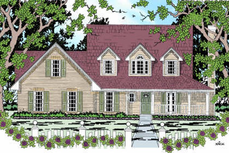 House Blueprint - Farmhouse Exterior - Front Elevation Plan #42-349