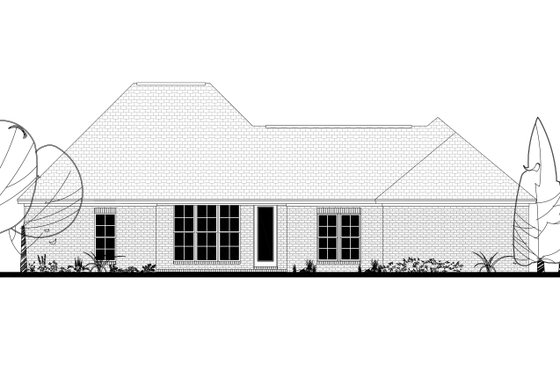 Exterior - Rear Elevation 1 for Country House Plan #430-173 - 4 bed, 2 bath