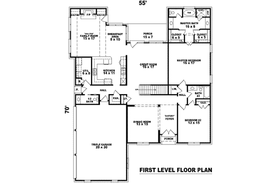 Floor Plan - Main Floor for European House Plan #81-1217 - 4 bed, 4 bath