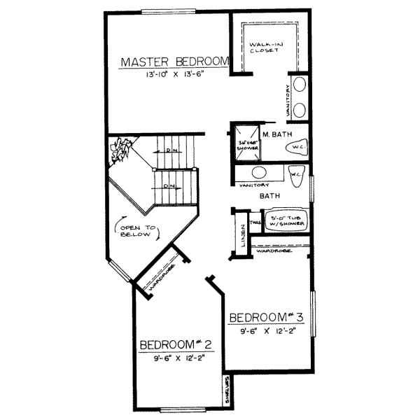 Bungalow Floor Plan - Upper Floor Plan #303-297