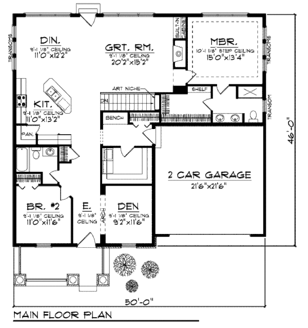 House Plan Design - Traditional Floor Plan - Main Floor Plan #70-947