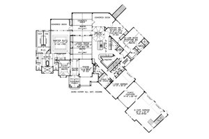 Floor Plan - Main Floor for Craftsman House Plan #54-434 - 3 bed, 3.5 bath