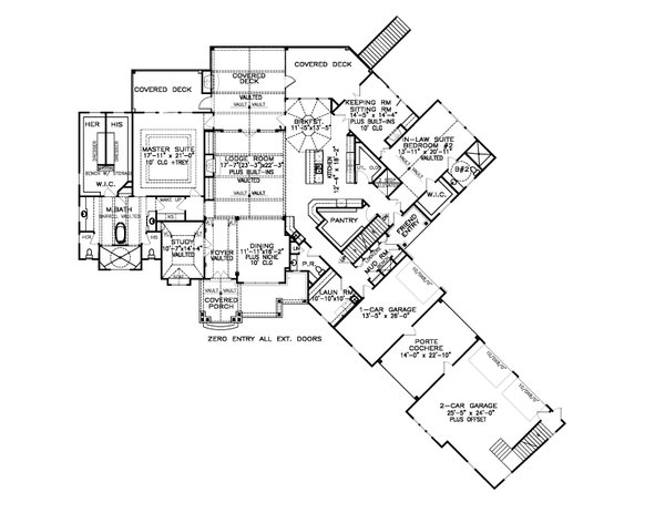 House Plan Design - Craftsman Floor Plan - Main Floor Plan #54-434