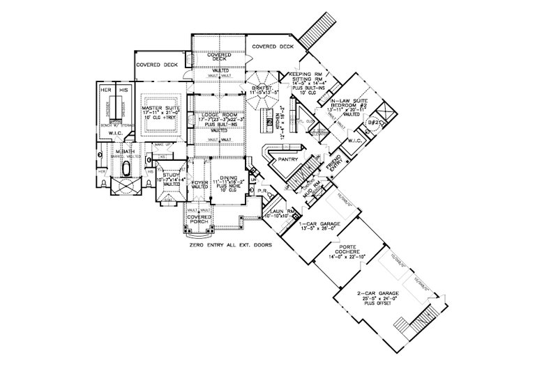 House Plan Design - Floor Plan - Main Floor for Craftsman House Plan #54-434 - 3 bed, 3.5 bath