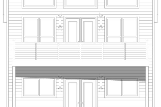 Exterior - Front Elevation 3 for Southern House Plan #932-1309 - 1 bed, 1 bath