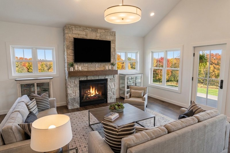Home Plan - Interior - Family Room for Craftsman House Plan #51-1548 - 2 bed, 2 bath