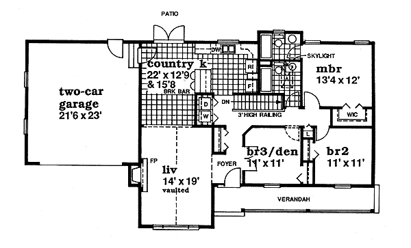 Ranch Floor Plan - Main Floor Plan #47-332