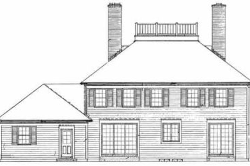 Home Plan - Exterior - Rear Elevation for Colonial House Plan #72-360 - 4 bed, 4 bath