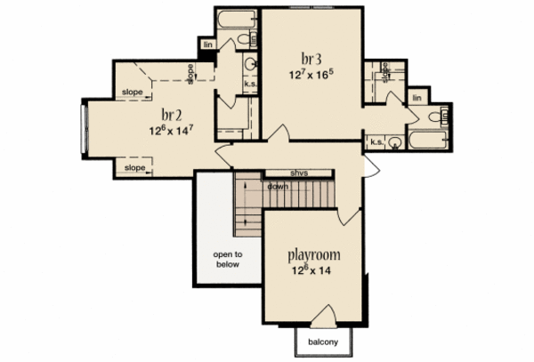 House Plan Design - European Floor Plan - Upper Floor Plan #36-505