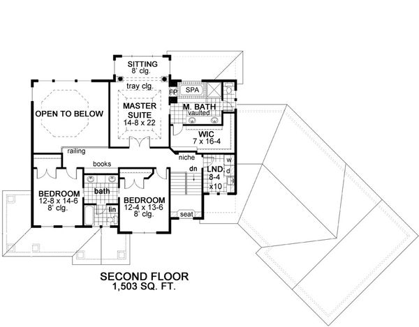 Craftsman Floor Plan - Upper Floor Plan #51-303