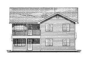 Exterior - Rear Elevation for Traditional House Plan #18-270 - 3 bed, 2 bath