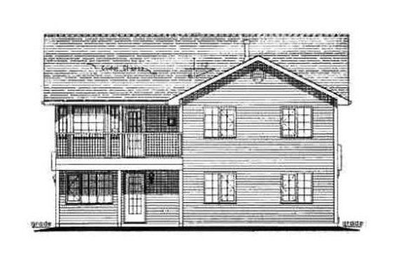 Exterior - Rear Elevation for Traditional House Plan #18-270 - 3 bed, 2 bath