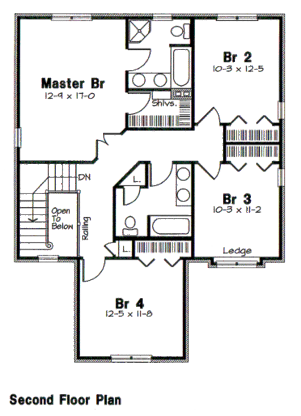 European Floor Plan - Upper Floor Plan #312-613