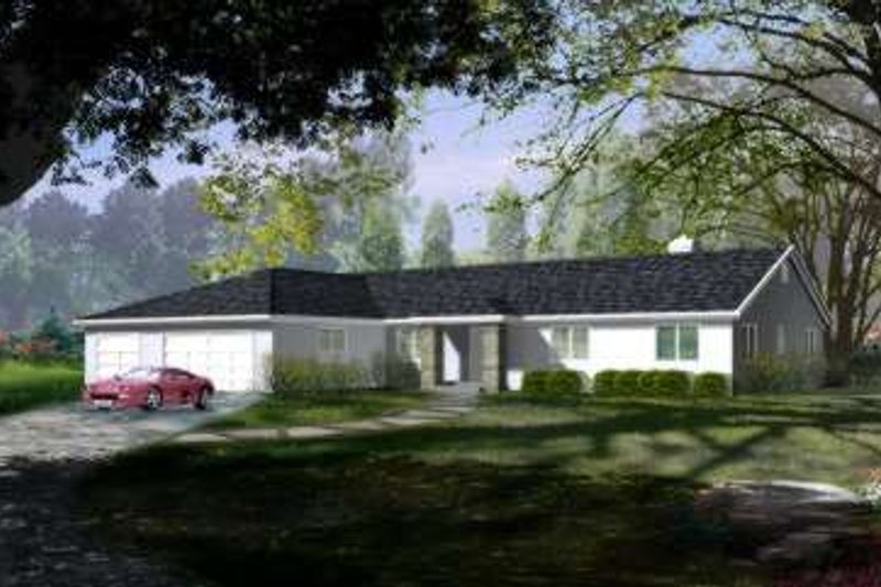Architectural House Design - Adobe / Southwestern Exterior - Front Elevation Plan #1-640