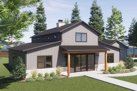 Exterior - Front Elevation 6 for Barndominium House Plan #1096-79 - 3 bed, 2 bath