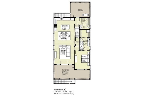 Floor Plan - Main Floor for Beach House Plan #901-166 - 3 bed, 3.5 bath