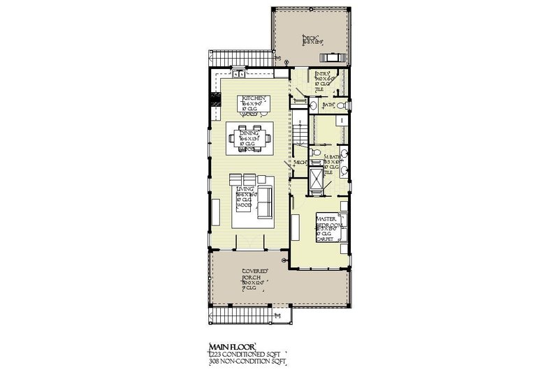 Dream House Plan - Floor Plan - Main Floor for Beach House Plan #901-166 - 3 bed, 3.5 bath