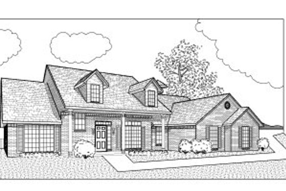 Exterior - Front Elevation for Southern House Plan #65-476 - 3 bed, 2 bath