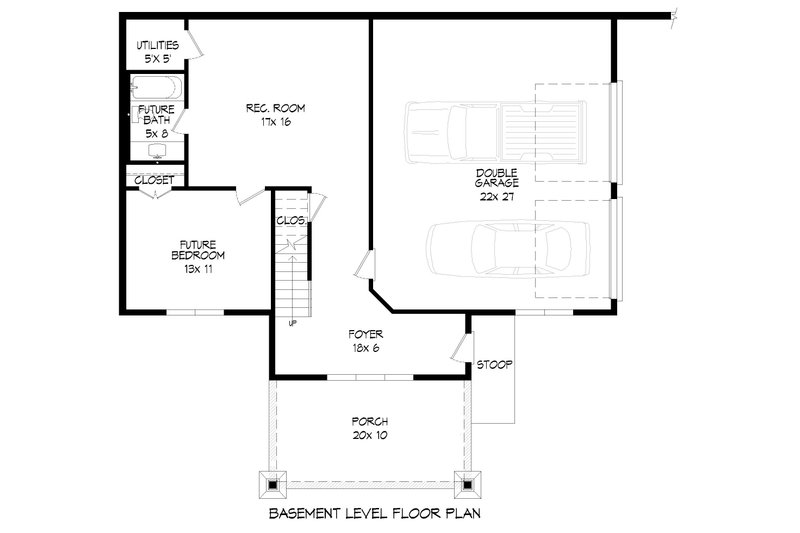 Architectural House Design - Floor Plan - Lower Floor for Country House Plan #932-383 - 3 bed, 3 bath