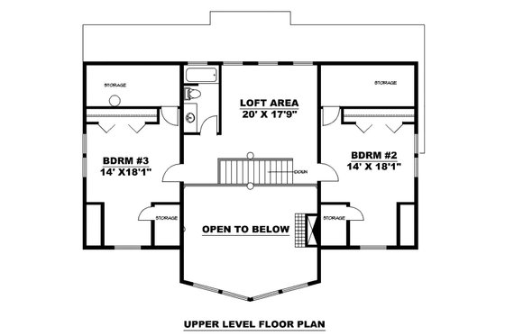 Floor Plan - Upper Floor for Craftsman House Plan #117-886 - 3 bed, 2.5 bath
