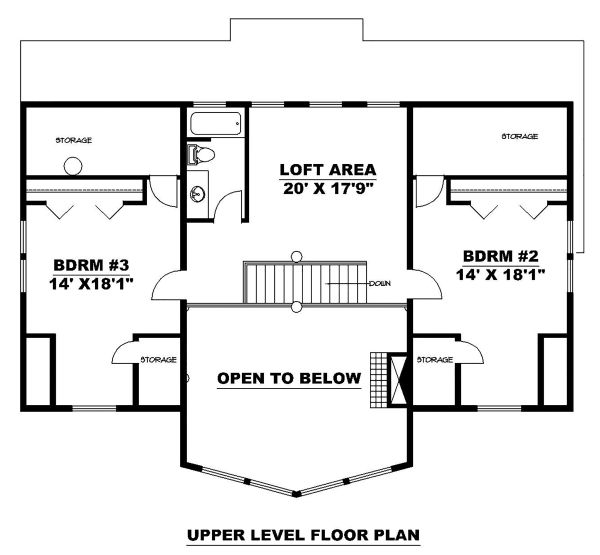 Craftsman Floor Plan - Upper Floor Plan #117-886