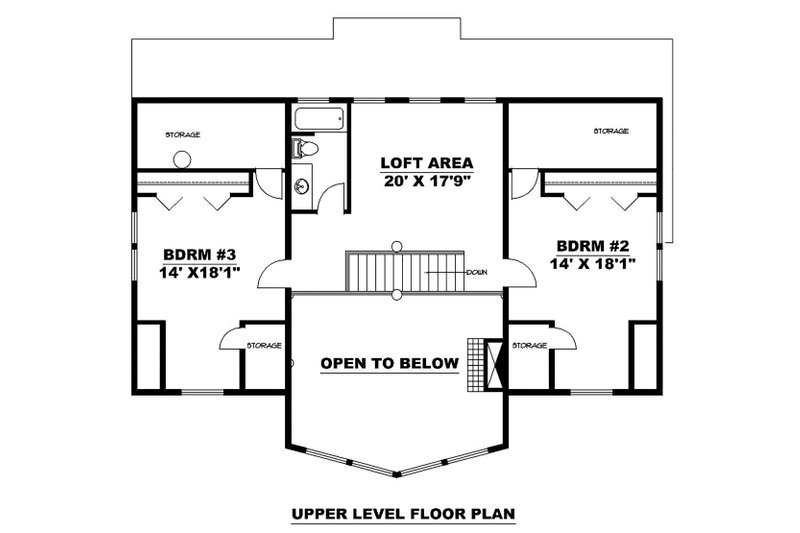 Home Plan - Floor Plan - Upper Floor for Craftsman House Plan #117-886 - 3 bed, 2.5 bath