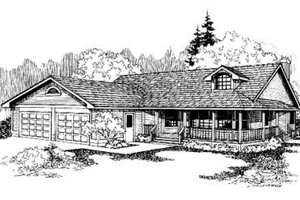 Country Exterior - Front Elevation Plan #60-329