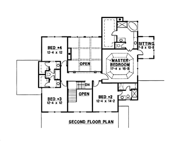 Modern Floor Plan - Upper Floor Plan #67-173