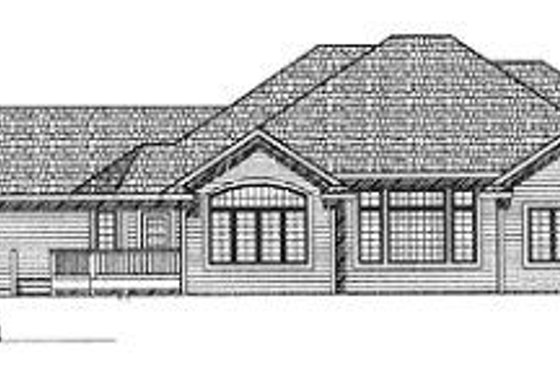 Exterior - Rear Elevation for European House Plan #70-403 - 3 bed, 2.5 bath