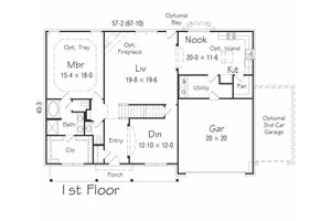 Floor Plan - Main Floor House Plan #329-384 - 4 bed, 2.5 bath