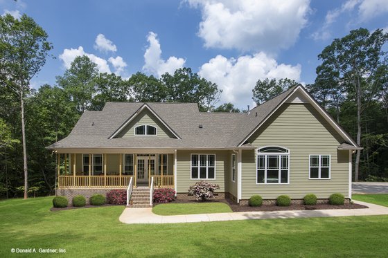 Exterior - Rear Elevation 1 for Farmhouse House Plan #929-1044 - 3 bed, 2 bath