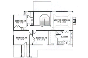 Floor Plan - Upper Floor for Traditional House Plan #67-512 - 4 bed, 2.5 bath